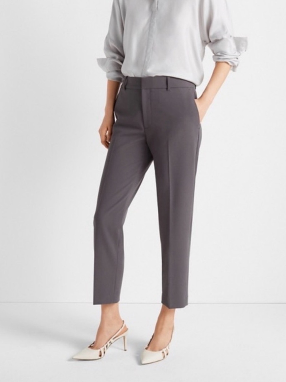 Club Monaco Gray Cropped Tapered Dress Pants